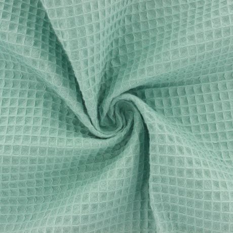 Tissu éponge en nid d'abeille bio | Vert tilleul