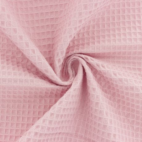 Tissu éponge en nid d'abeille bio | Rose poudré