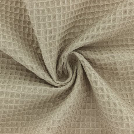 Tissu éponge en nid d'abeille bio | Noisette