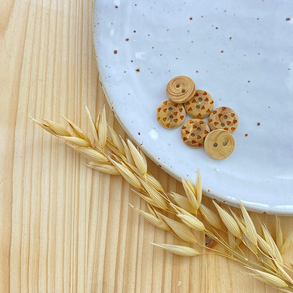 Boutons en bois | Coeur