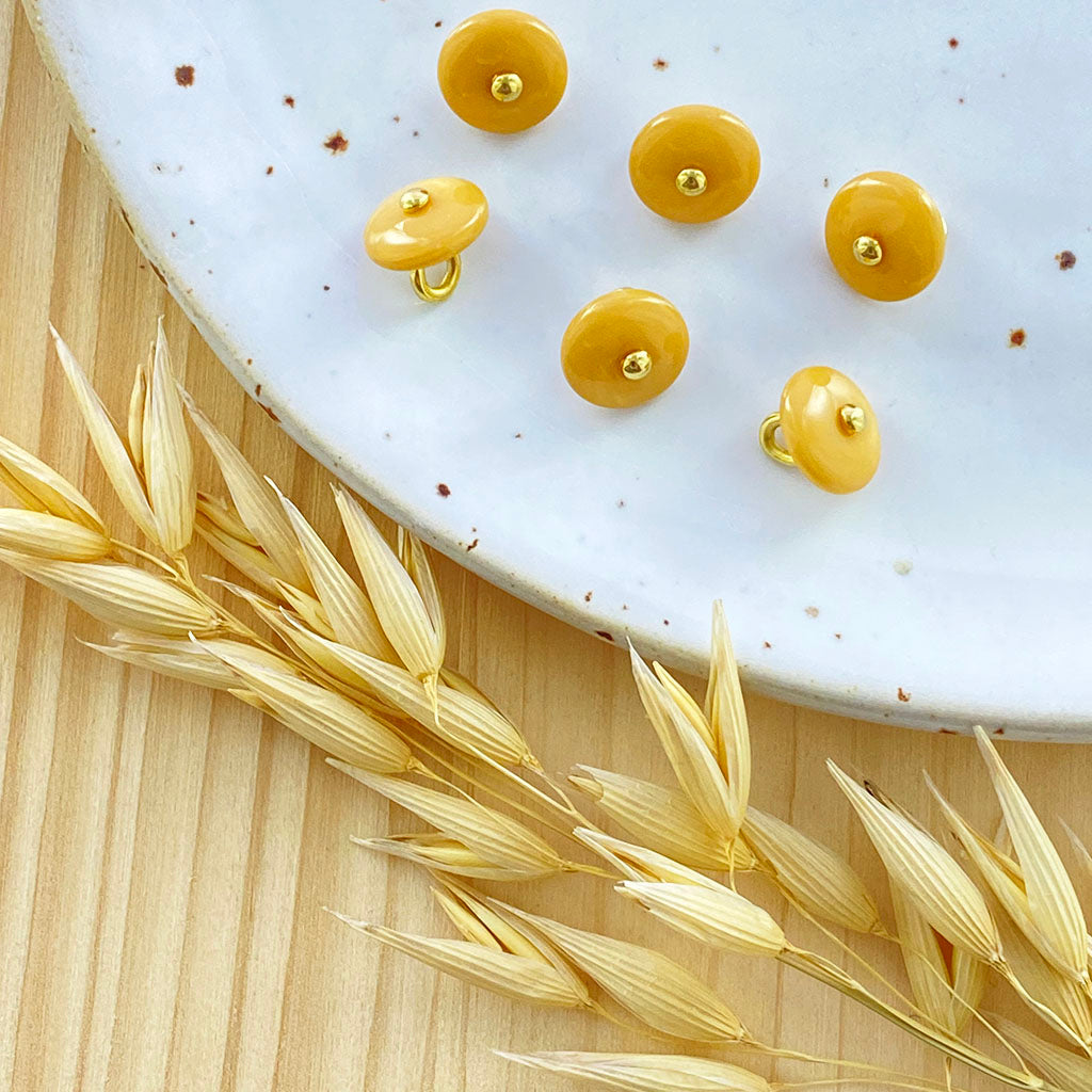 Bouton bijoux | Camel nacré et doré