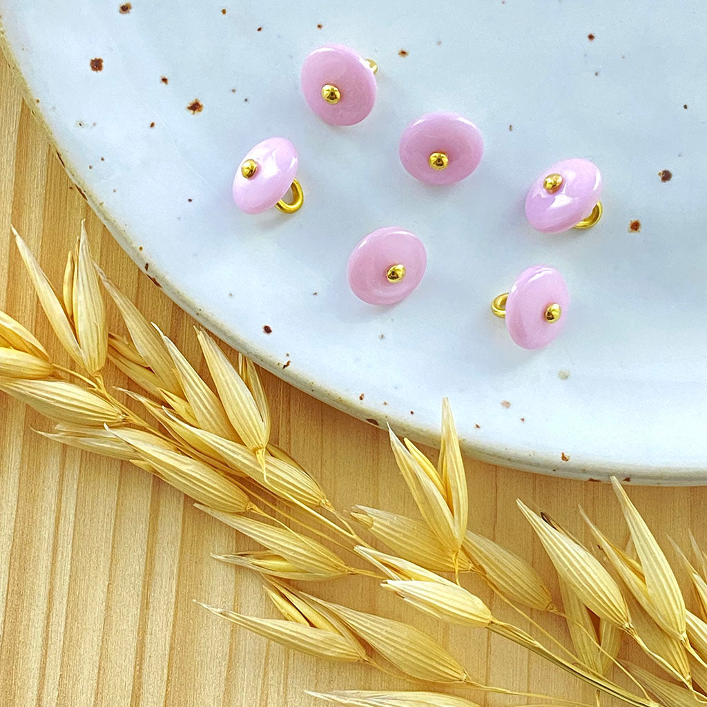 Bouton bijoux | Lila nacré et doré