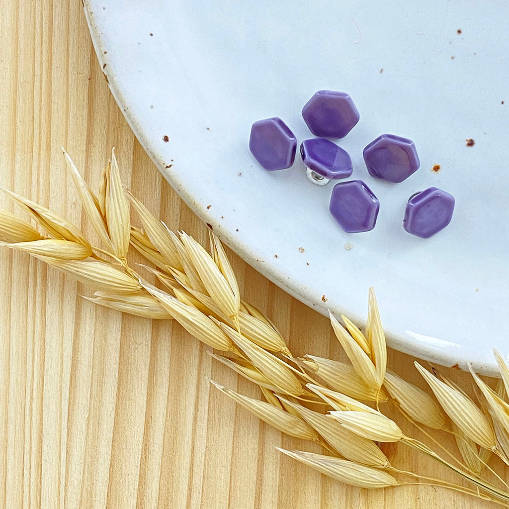 Bouton bijoux | Hexagone violet