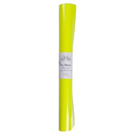 Feuille de flex 50 x 25cm | Velours jaune fluo