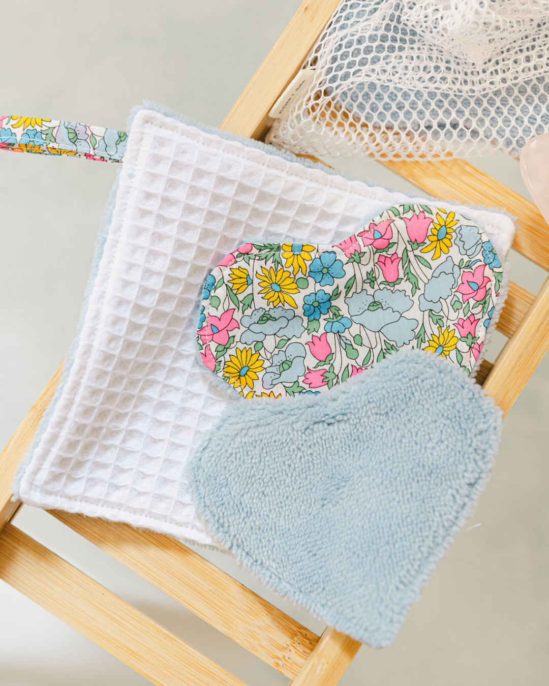 Kit Lingettes cœur, grand carré & filet | Amélie