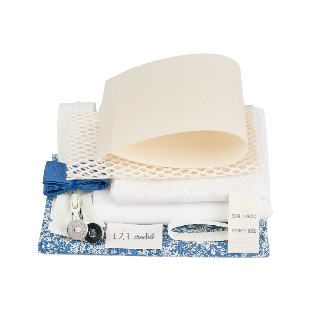 Kit pochette pour crochets & Co | Bleue