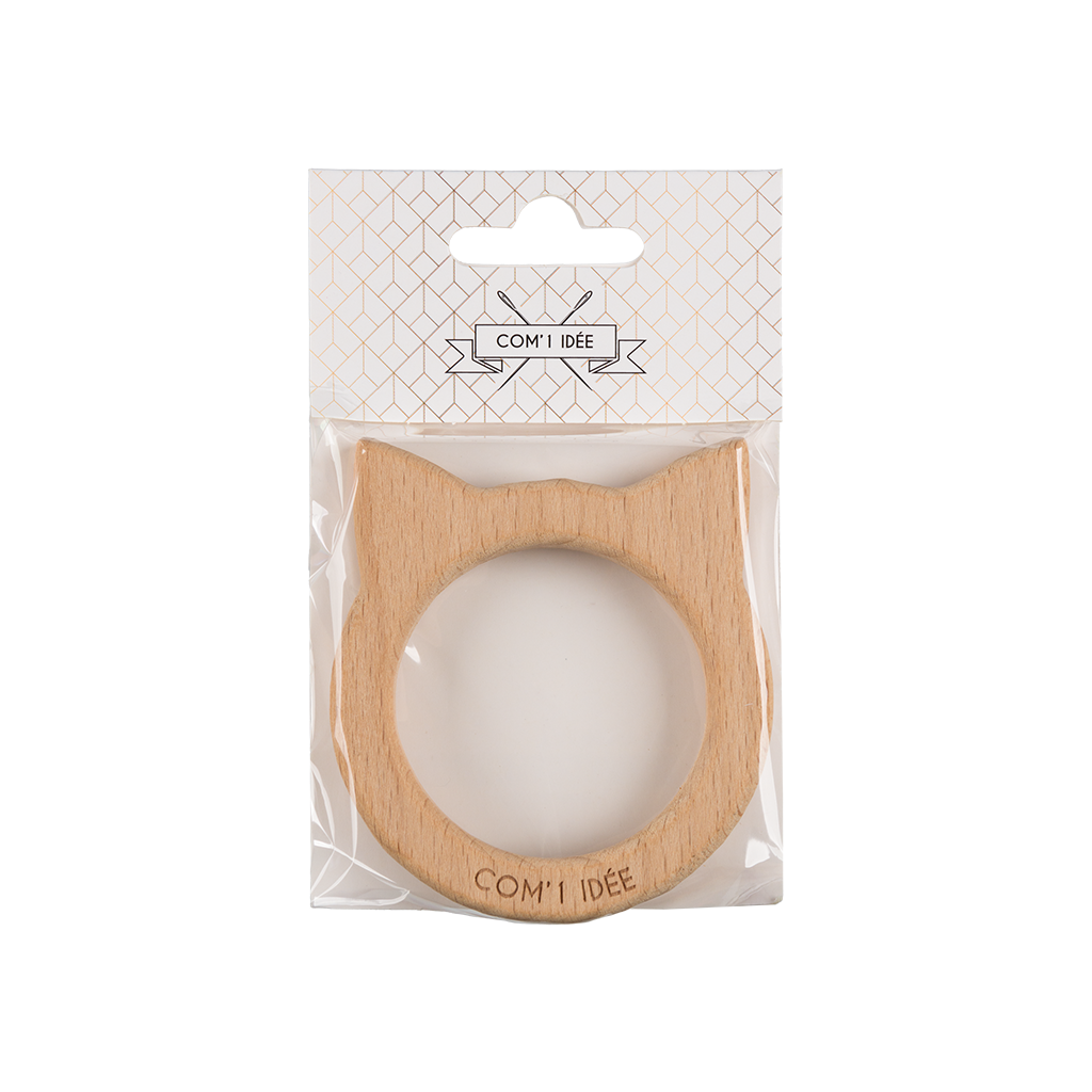 Anneau de dentition en bois | Chat