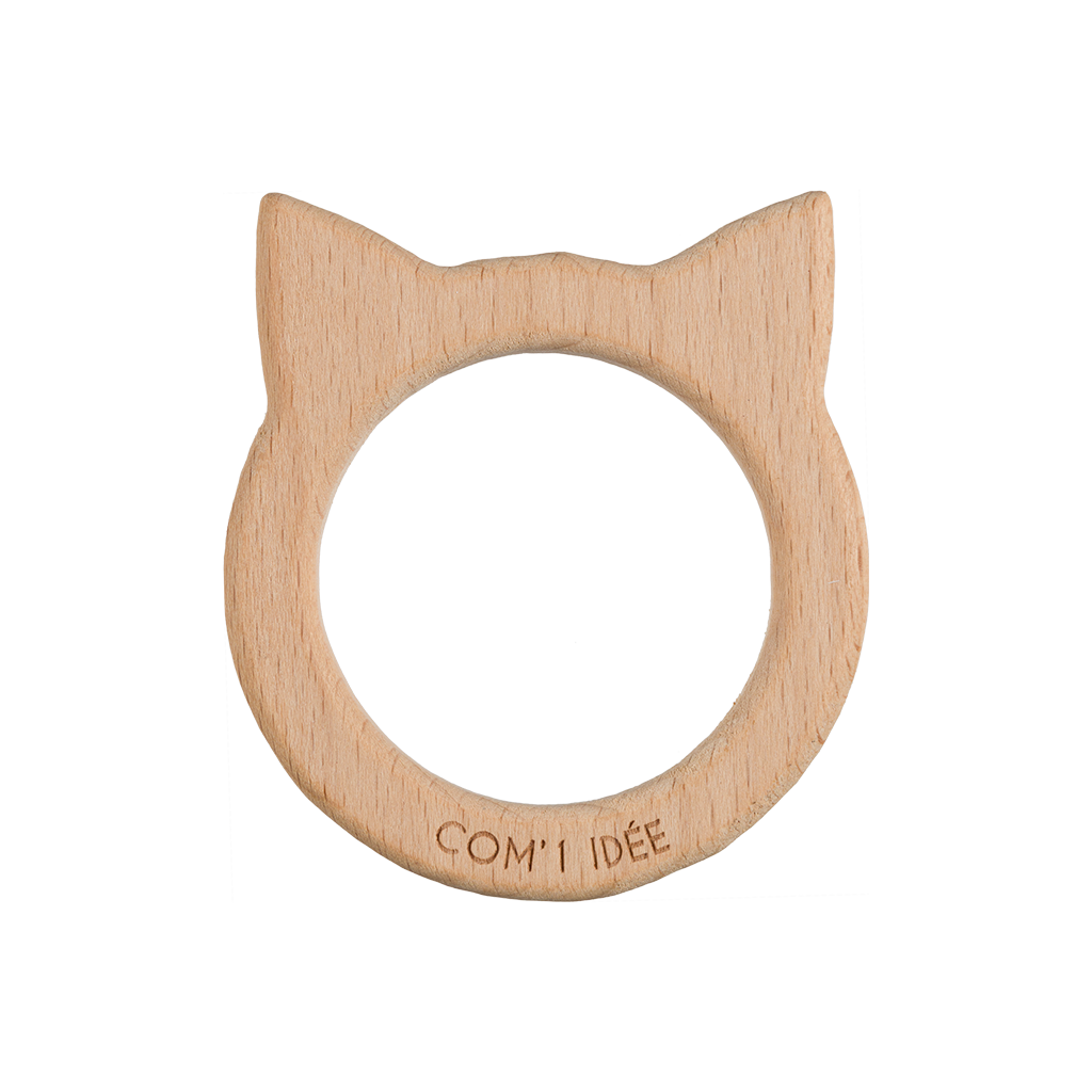 Anneau de dentition en bois | Chat