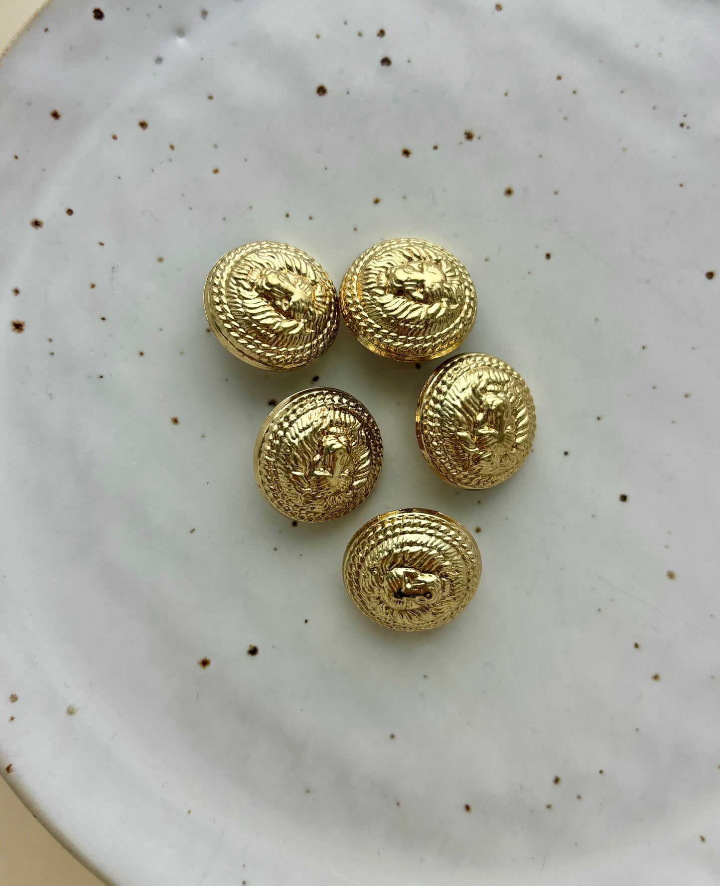 Lots de boutons dorés | Tête de lion