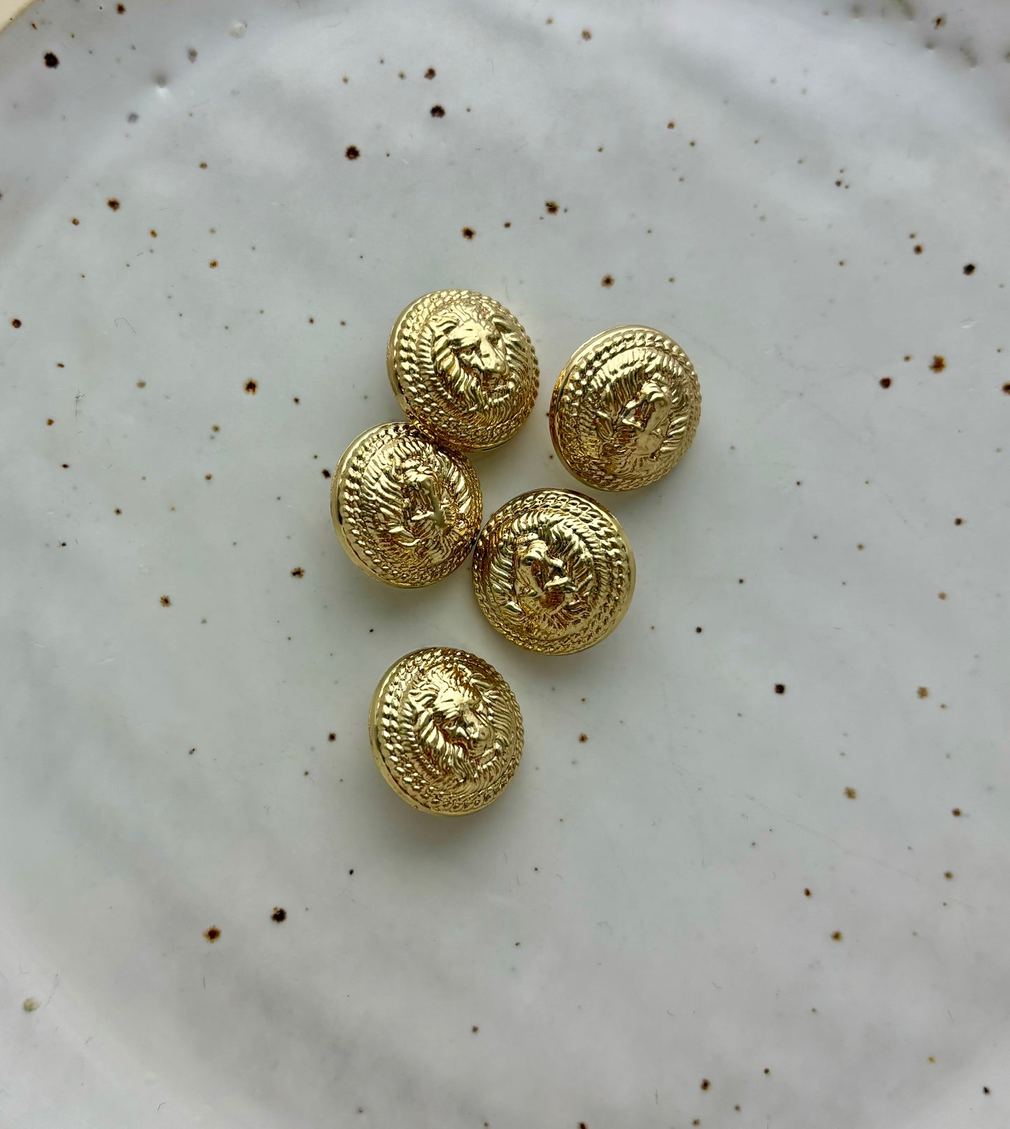 Lots de boutons dorés | Tête de lion