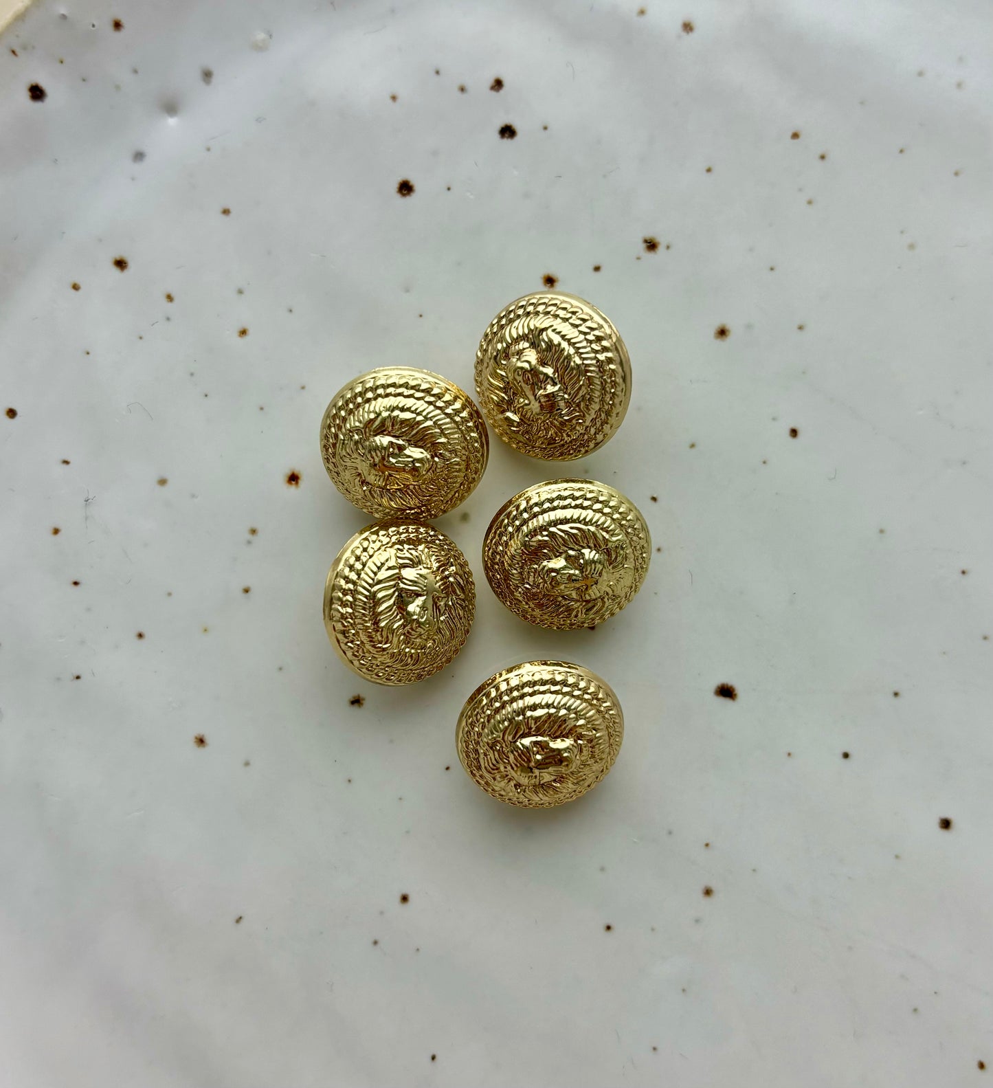 Lots de boutons dorés | Tête de lion
