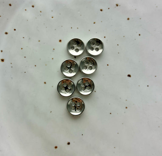 Lots de boutons 4 trous argentés | Brillant