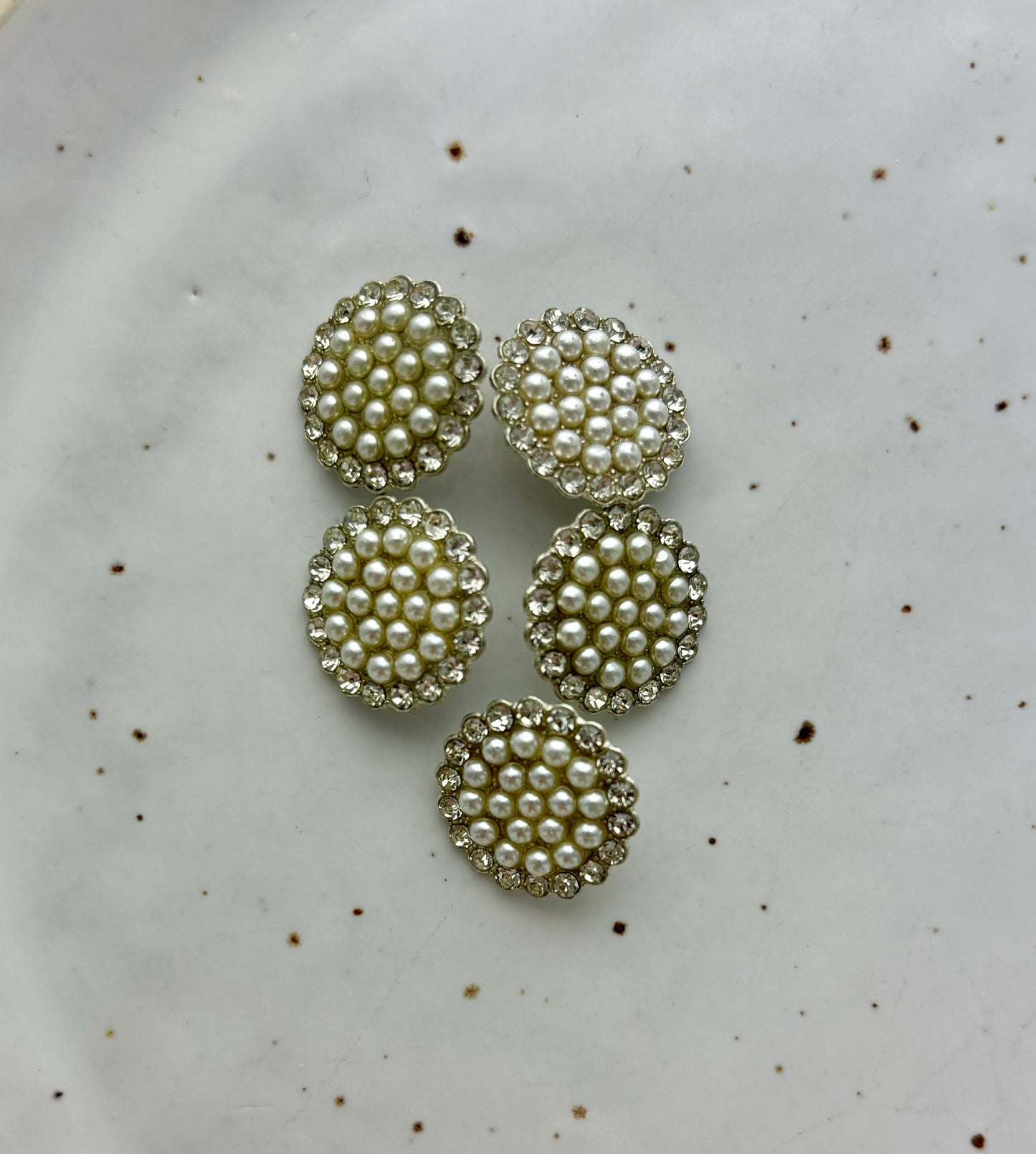 Lots de 5 boutons ronds | Perles et strass