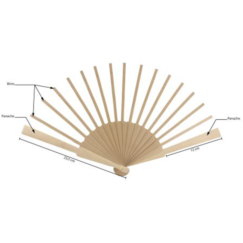 Monture d'éventail en bois + notice