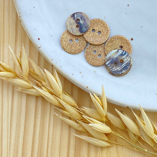 Bouton pailleté | Akoya doré