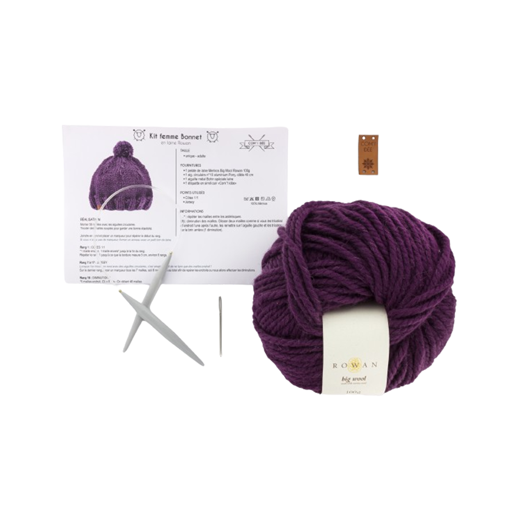 Kit bonnet en laine | Prune