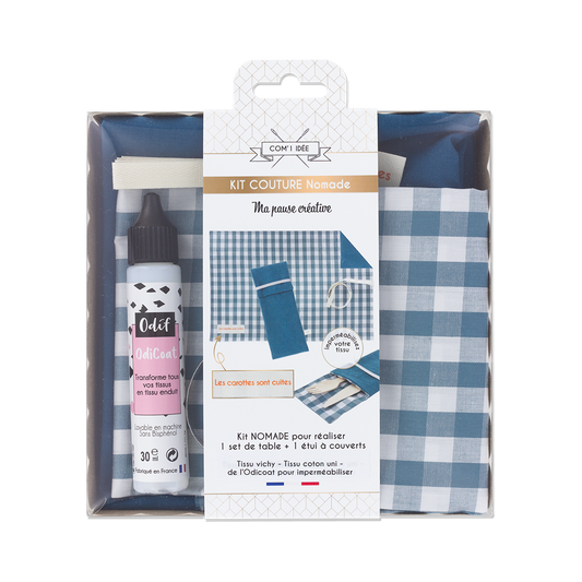 Kit Set de Table Nomade | Vichy canard