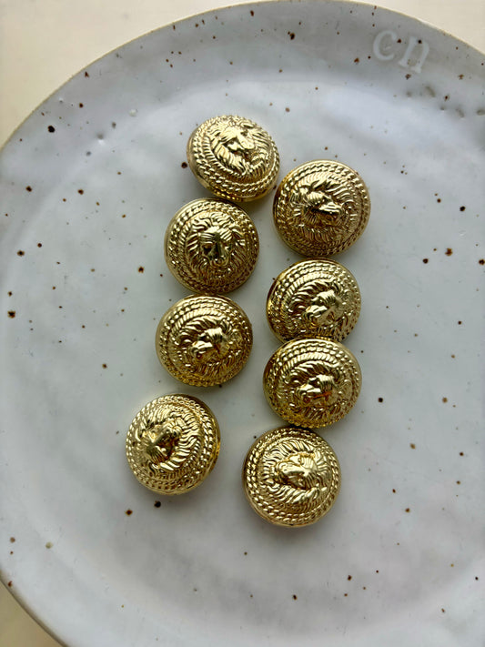 Lots de boutons dorés | Tête de lion