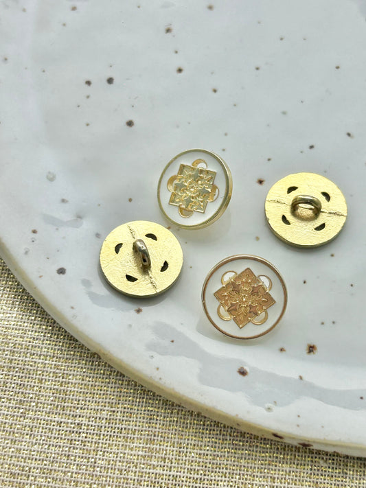 Lot bouton n° 16 | Blanc et doré