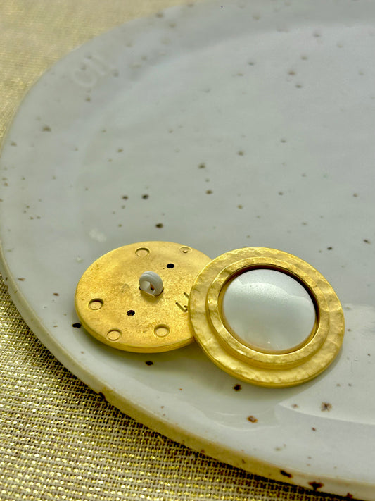 Lot de 2 boutons n° 18 | Blanc et doré