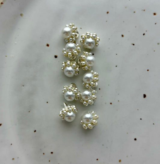 Lots de boutons perles nacrés | Blanc