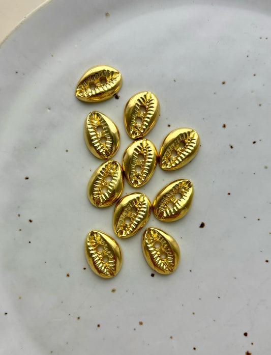 Lots de 10 boutons grain de café | Doré