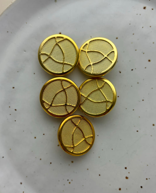 Lots de 5 boutons abstrait | Doré