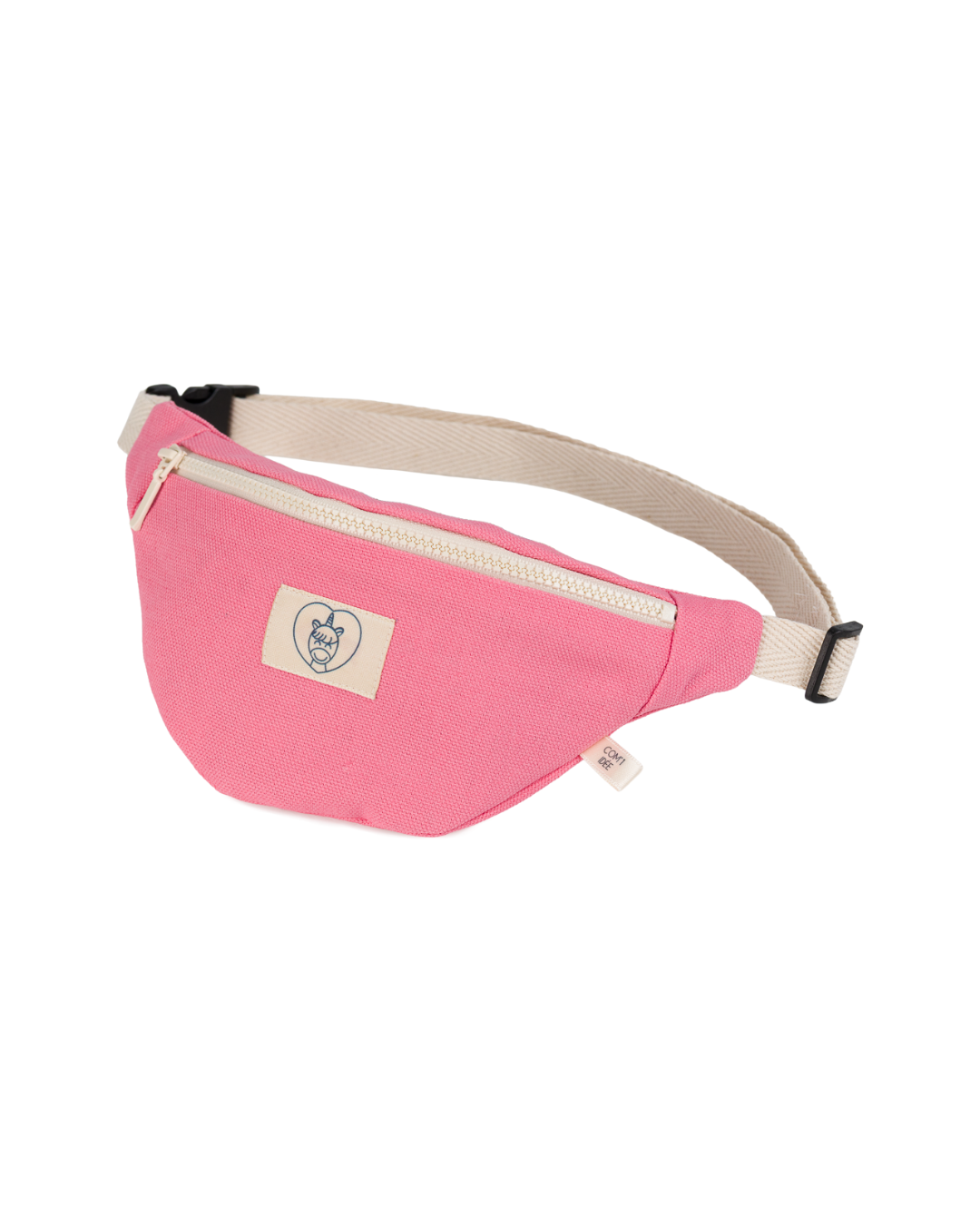 Sac banane enfant Mélo en tissu rose avec sangle réglable et doublure Liberty.
