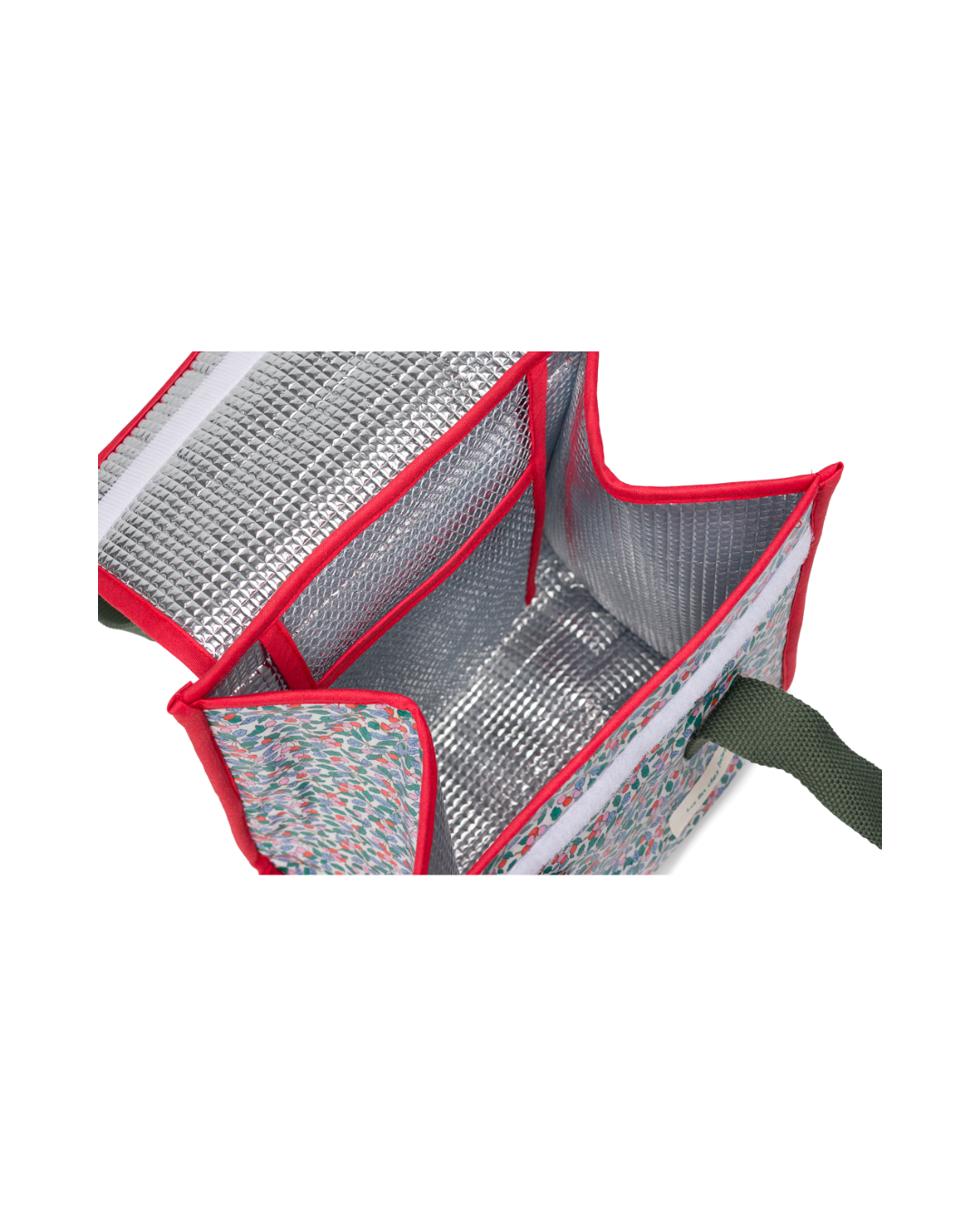 Intérieur isotherme du kit lunchbox La fin des Haricots avec fermeture velcro et doublure thermique.