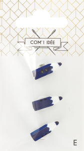 Boutons crayon bleu