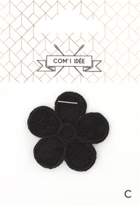 Thermocollant Fleur effet brodé / Noir