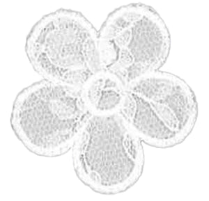 Thermocollant fleur effet brodé / Blanc