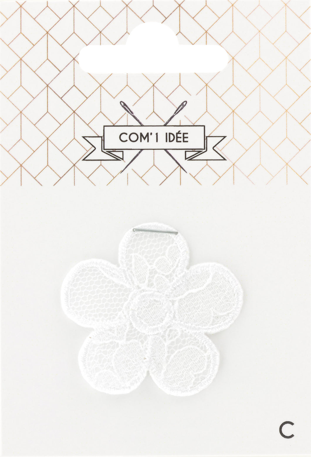 Thermocollant fleur effet brodé / Blanc