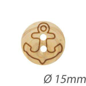 Boutons en bois Ancre