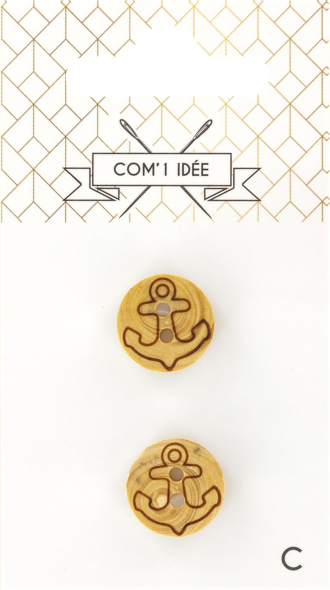 Boutons en bois Ancre