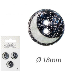 Boutons nacre Akoya "Lune" marines 18mm