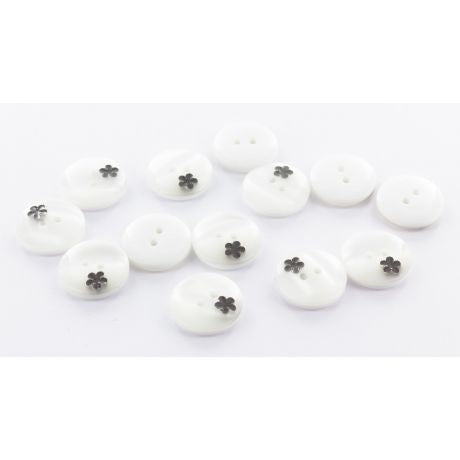 Boutons polyester Blanc