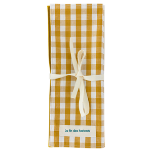 Kit Set de Table Nomade - Vichy moutarde