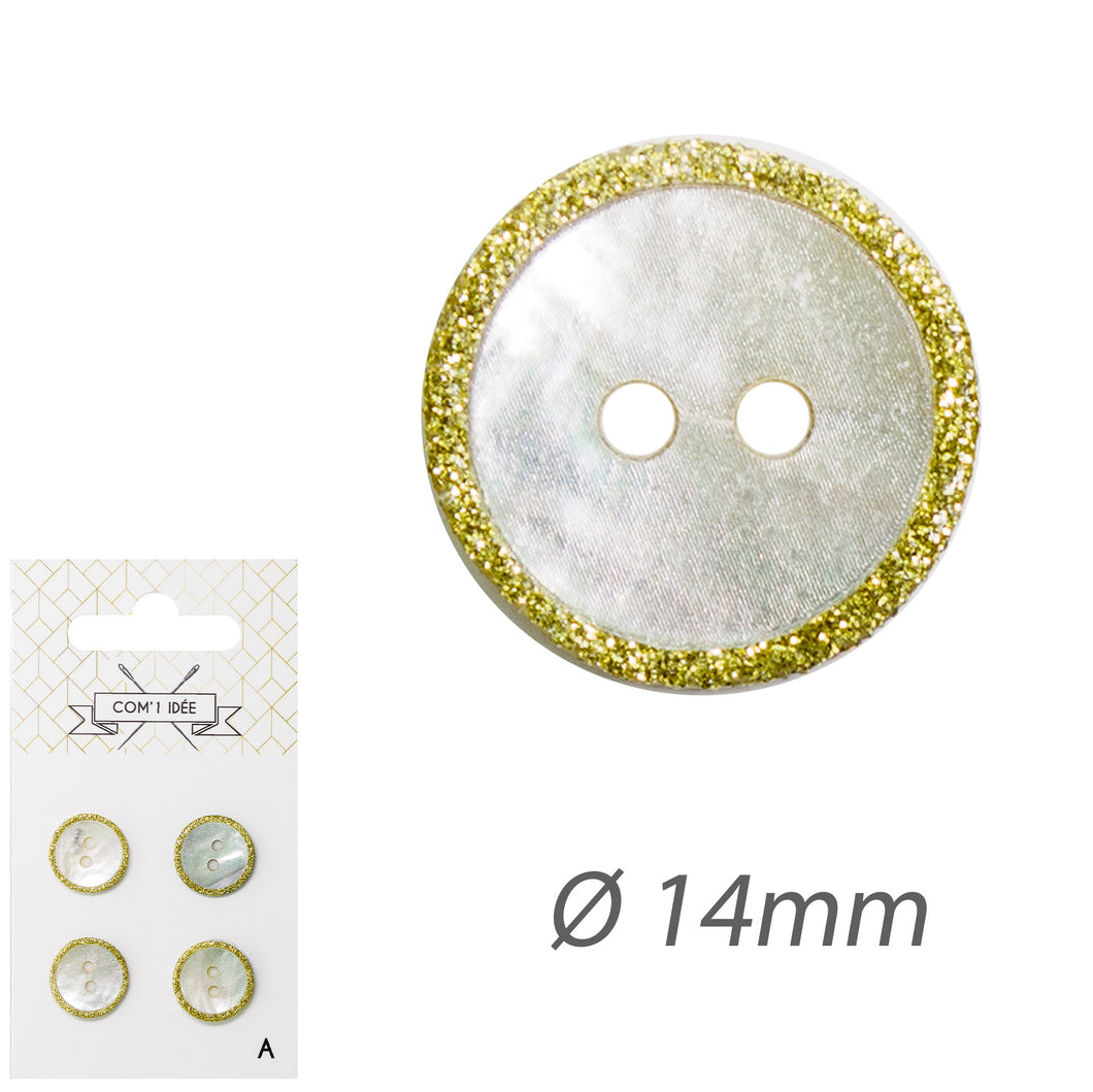 Boutons nacre Akoya 14mm ( 2 coloris )