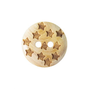 Bouton bois étoile