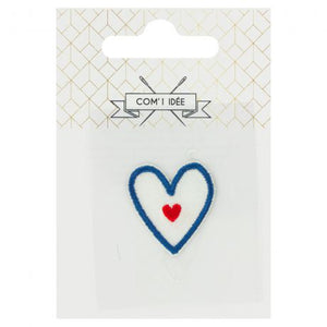 Thermocollant cœur Bleu blanc rouge