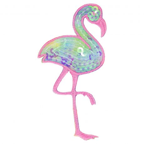 Thermocollant Flamant rose paillette